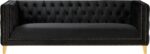 meridian | Michelle 90" Velvet Upholstered Sofa SKU: 652Black-S - Image 3