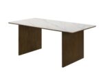 DINHD104D DK Brown Marble Top Dinette w/6 Chairs - Image 3